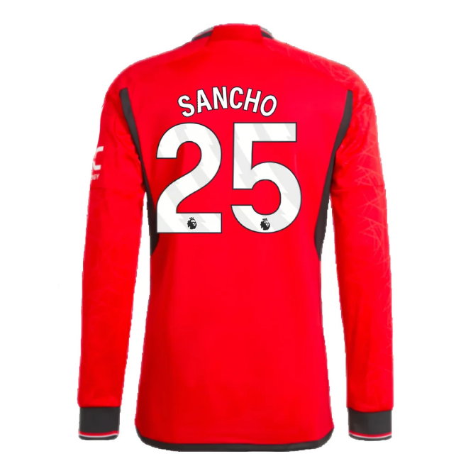 2023-2024 Man Utd Long Sleeve Home Shirt (Sancho 25)