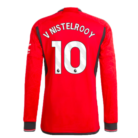 2023-2024 Man Utd Long Sleeve Home Shirt (V Nistelrooy 10)