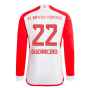 2023-2024 Bayern Munich Long Sleeve Home Shirt (Guerreiro 22)
