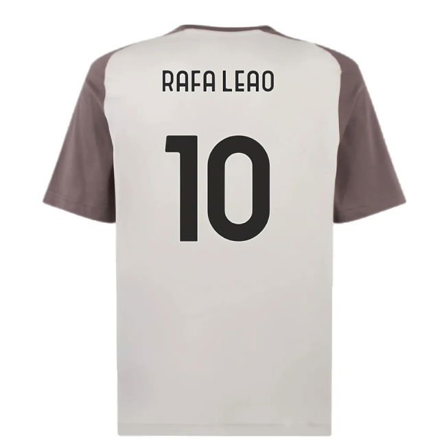 2023-2024 AC Milan Casuals Tee (Light Grey) (Rafa Leao 10)