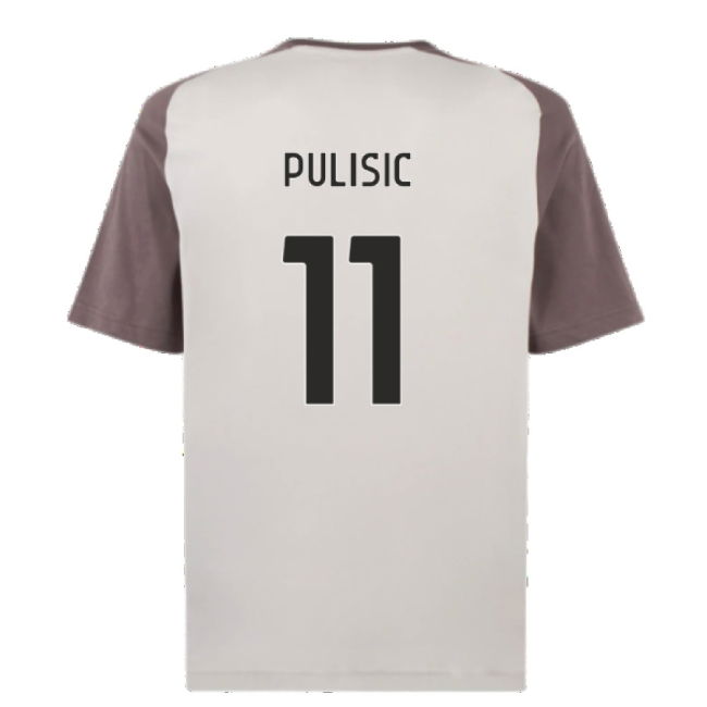2023-2024 AC Milan Casuals Tee (Light Grey) (Pulisic 11)