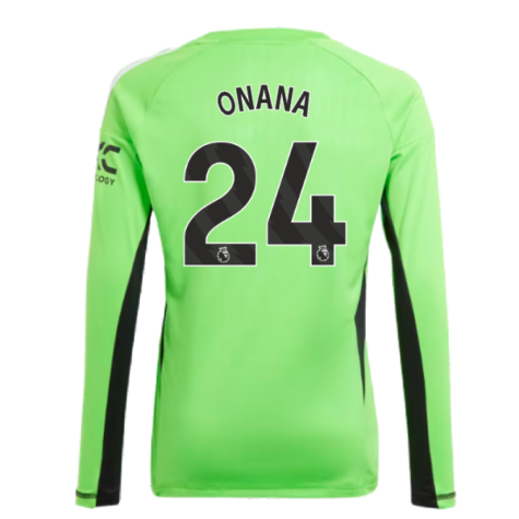2023-2024 Man Utd Home Goalkeeper Shirt (Solar Green) - Kids (Onana 24)