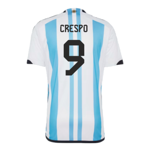 Argentina 2022 World Cup Winners Home Shirt (CRESPO 9)