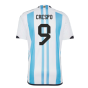 Argentina 2022 World Cup Winners Home Shirt (CRESPO 9)