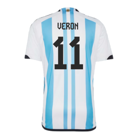 Argentina 2022 World Cup Winners Home Shirt (VERON 11)