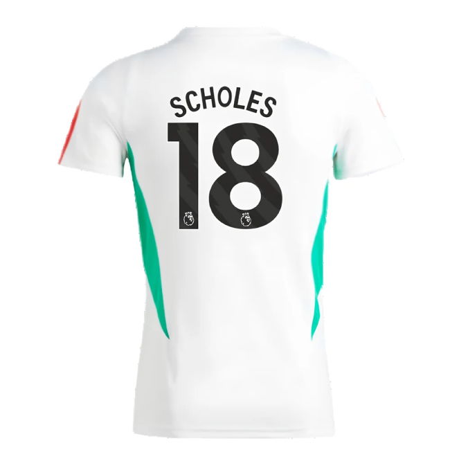 2023-2024 Man Utd Training Jersey (White) - Ladies (Scholes 18)