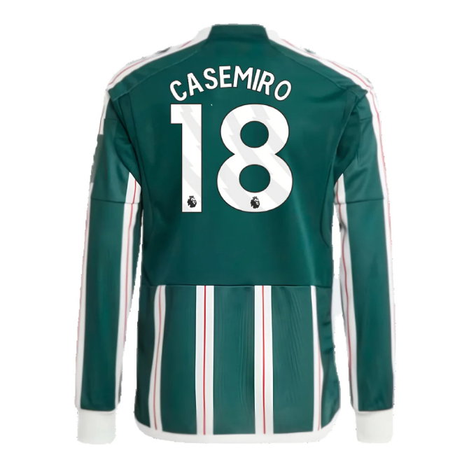 2023-2024 Man Utd Away Long Sleeve Shirt (Kids) (Casemiro 18)