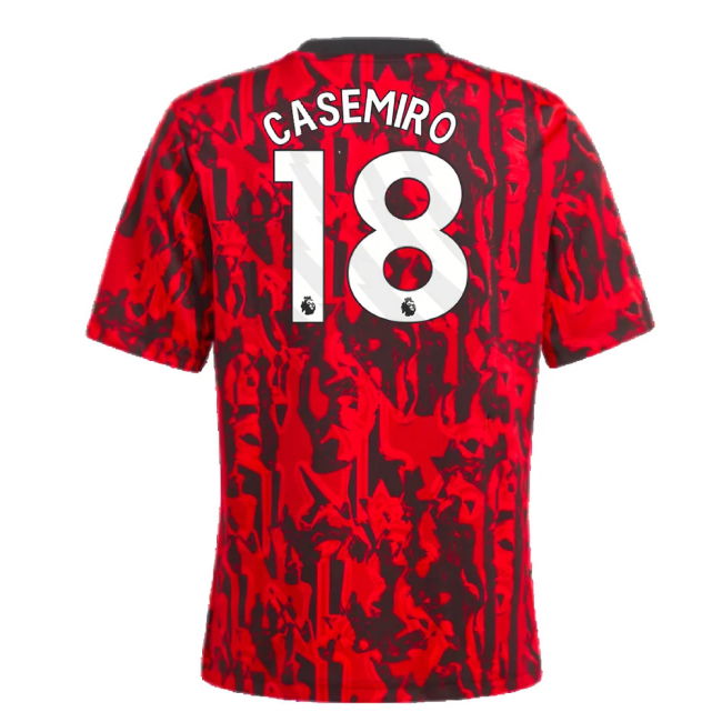 2023-2024 Man Utd Pre-Match Shirt (Red) - Kids (Casemiro 18)