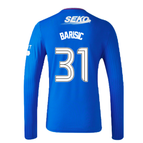 2023-2024 Rangers Long Sleeve Home Shirt (Barisic 31)
