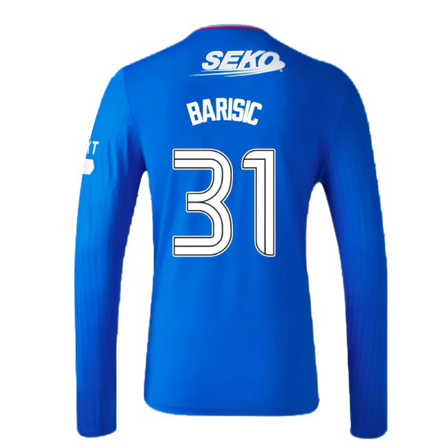 2023-2024 Rangers Long Sleeve Home Shirt (Barisic 31)
