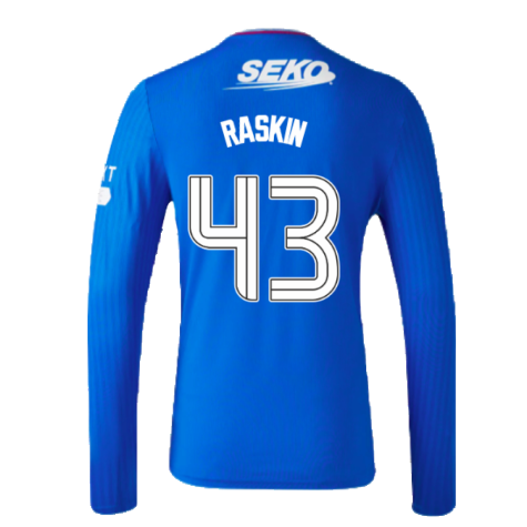 2023-2024 Rangers Long Sleeve Home Shirt (Raskin 43)
