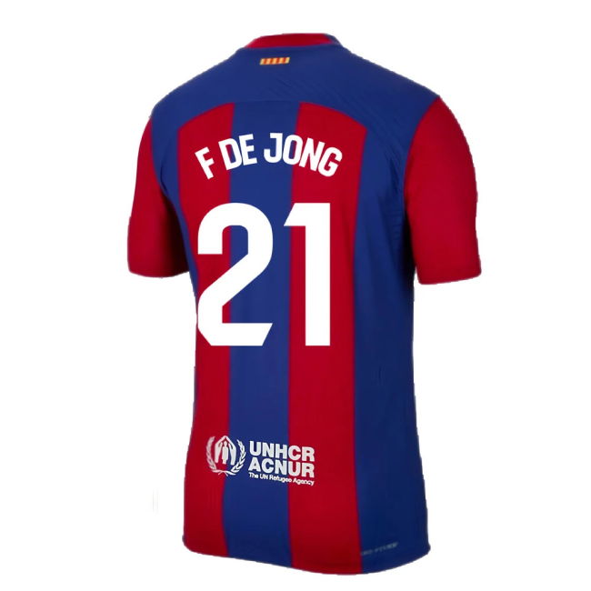 2023-2024 Barcelona Authentic Home Shirt (F De Jong 21)