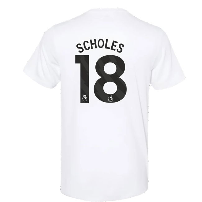 2023-2024 Man Utd Training Tee (White) (Scholes 18)
