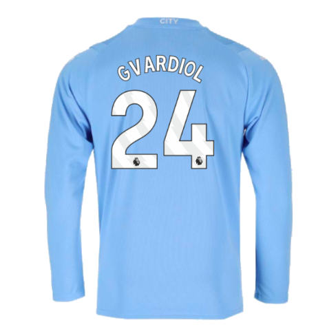 2023-2024 Man City Long Sleeve Home Shirt (Gvardiol 24)