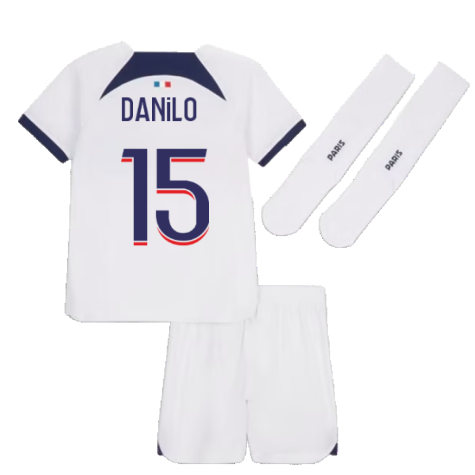 2023-2024 PSG Away Little Boys Mini Kit (Danilo 15)