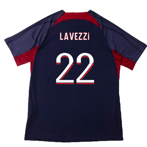 2023-2024 PSG Dri-Fit Strike Training Shirt (Navy) (Lavezzi 22)