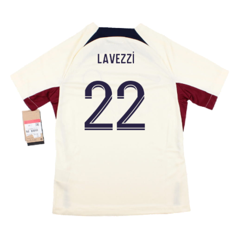 2023-2024 PSG Strike Dri-Fit Training Shirt (Cream) - Kids (Lavezzi 22)