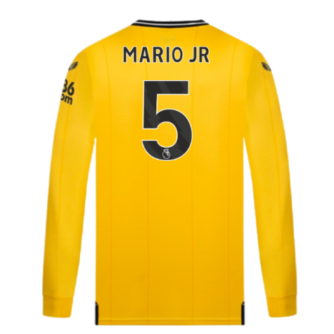 2023-2024 Wolves Long Sleeve Home Shirt (Mario JR 5)