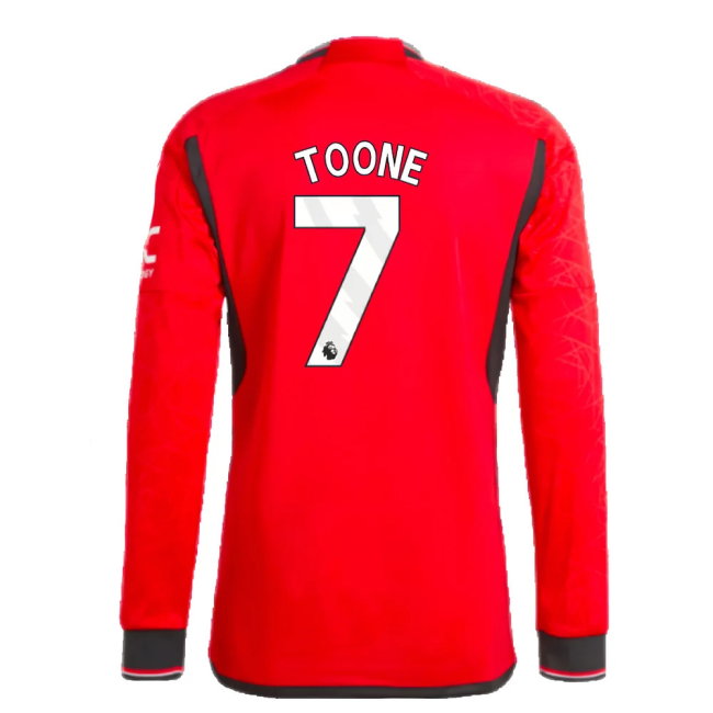 2023-2024 Man Utd Long Sleeve Home Shirt (Toone 7)