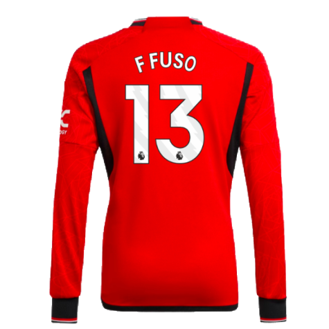 2023-2024 Man Utd Home Long Sleeve Shirt (Kids) (F Fuso 13)