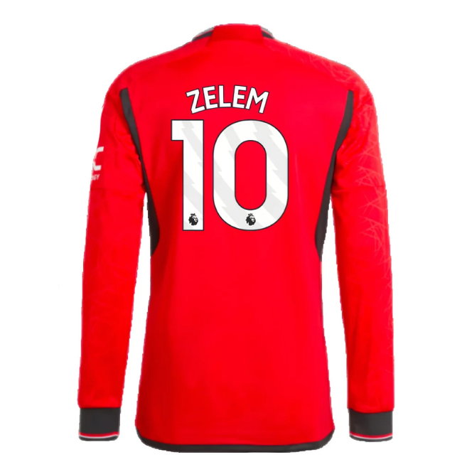 2023-2024 Man Utd Long Sleeve Home Shirt (Zelem 10)