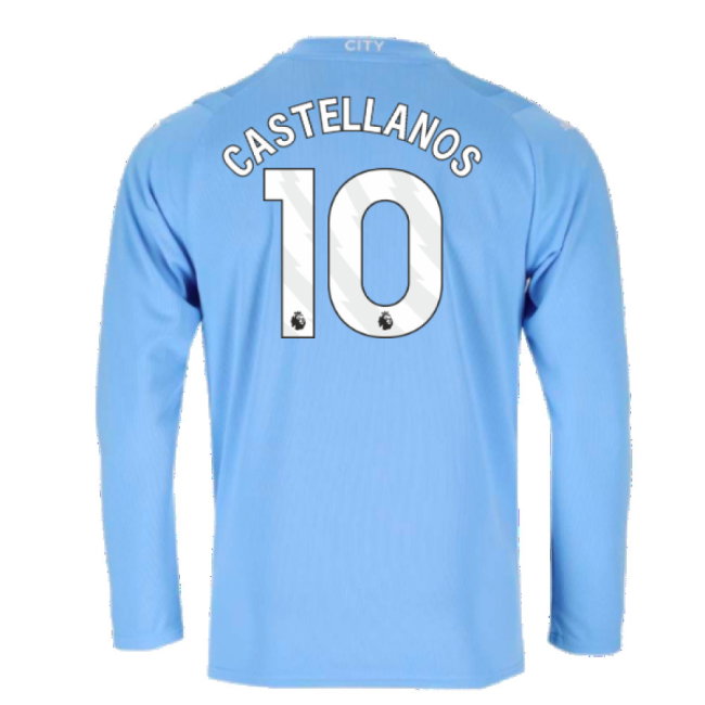 2023-2024 Man City Long Sleeve Home Shirt (Castellanos 10)