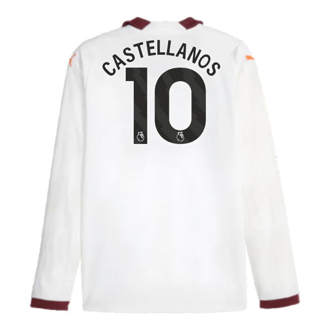 2023-2024 Man City Long Sleeve Away Shirt (Castellanos 10)