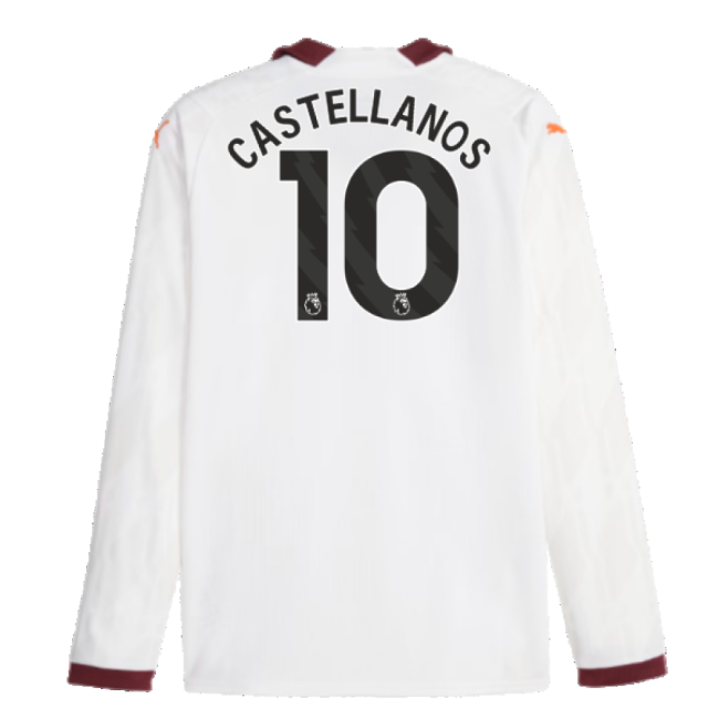 2023-2024 Man City Long Sleeve Away Shirt (Castellanos 10)