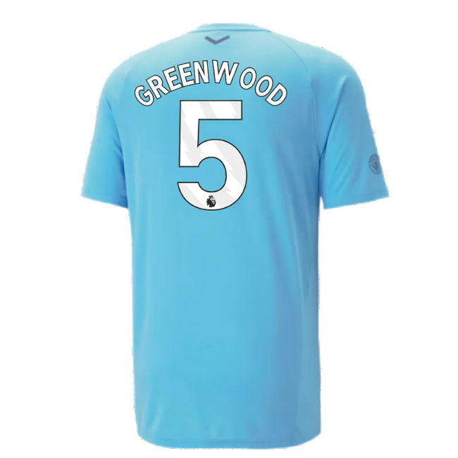 2023-2024 Man City Casuals Tee (Blue Wash) - Kids (Greenwood 5)