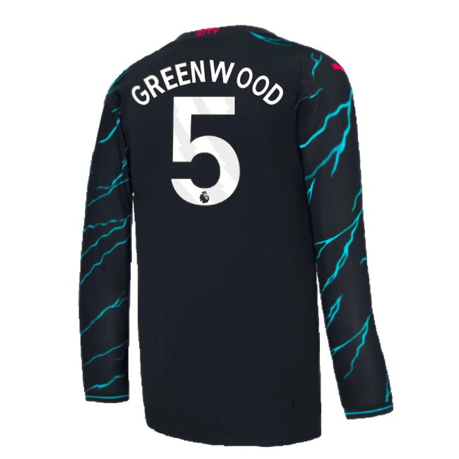 2023-2024 Man City Long Sleeve Third Shirt (Greenwood 5)
