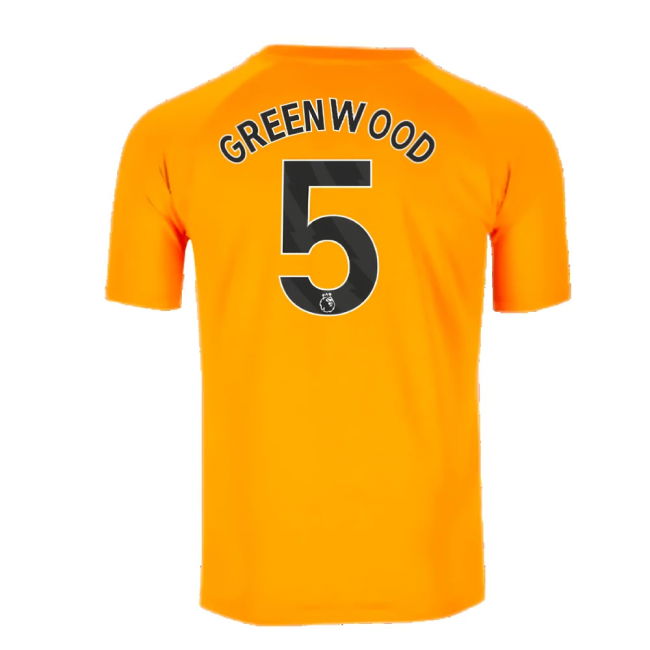 2023-2024 Man City Pre-Match Jersey (Orange) (Greenwood 5)