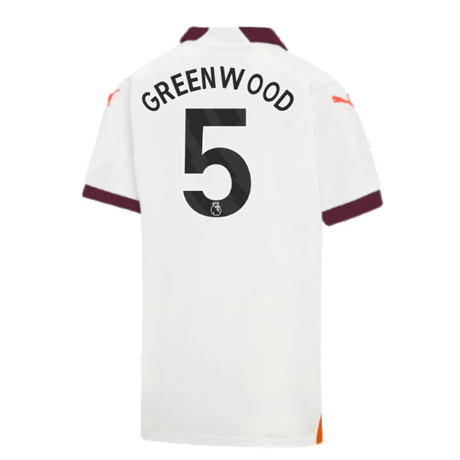 2023-2024 Man City Away Shirt (Kids) (Greenwood 5)