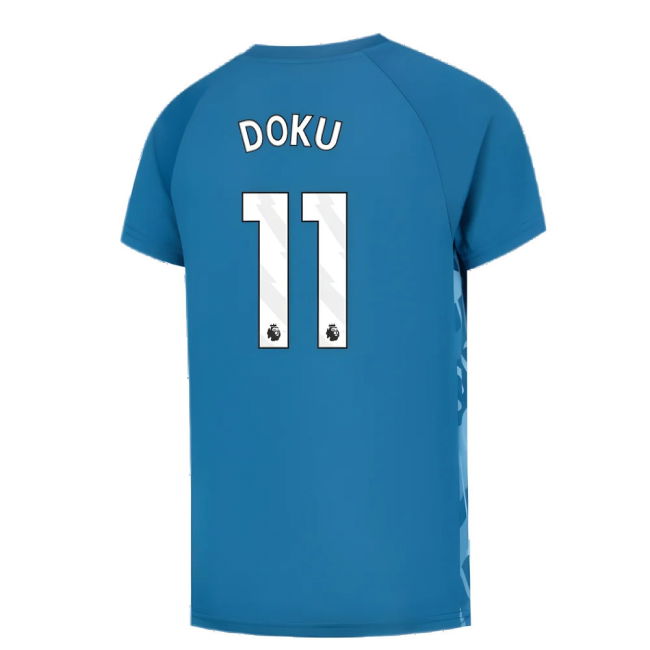 2023-2024 Man City Pre-Match Jersey (Lake Blue) - Kids (Doku 11)