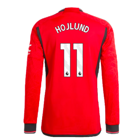 2023-2024 Man Utd Long Sleeve Home Shirt (Hojlund 11)