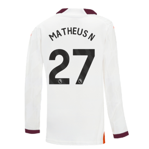 2023-2024 Man City Long Sleeve Away Shirt (Kids) (Matheus N 27)