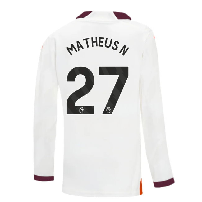 2023-2024 Man City Long Sleeve Away Shirt (Kids) (Matheus N 27)