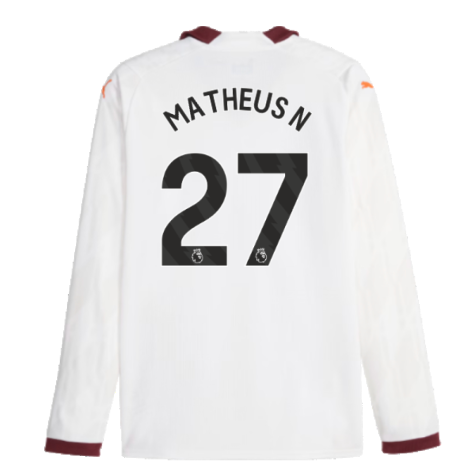 2023-2024 Man City Long Sleeve Away Shirt (Matheus N 27)