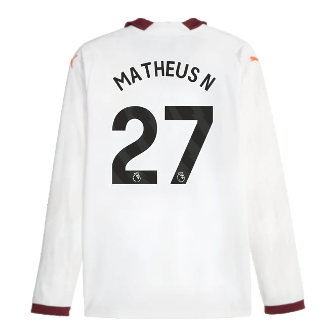 2023-2024 Man City Long Sleeve Away Shirt (Matheus N 27)