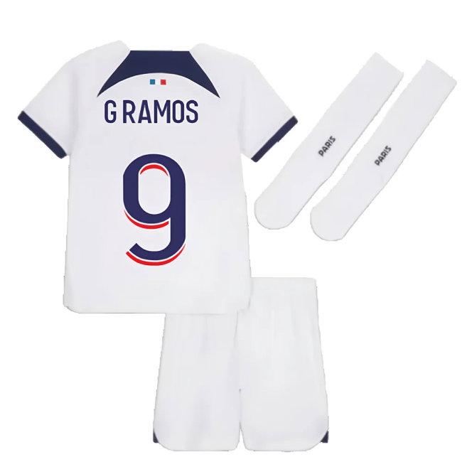 2023-2024 PSG Away Little Boys Mini Kit (G Ramos 9)