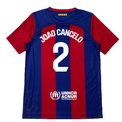 2023-2024 Barcelona Home Shirt (Kids) (Joao Cancelo 2)