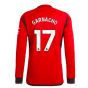 2023-2024 Man Utd Authentic Long Sleeve Home Shirt (Garnacho 17)