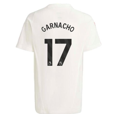 2023-2024 Man Utd Training Tee (White) - Kids (Garnacho 17)