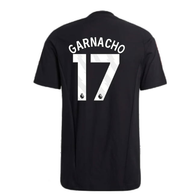 2023-2024 Man Utd Training Tee (Black) (Garnacho 17)