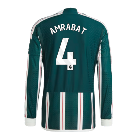 2023-2024 Man Utd Authentic Long Sleeve Away Shirt (Amrabat 4)