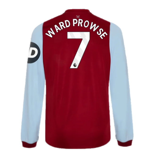 2023-2024 West Ham Long Sleeve Home Shirt (Ward Prowse 7)