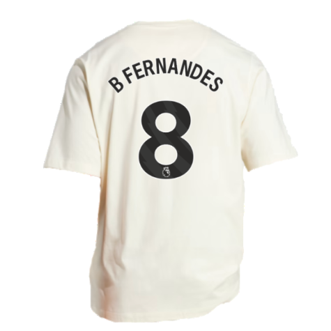 2023-2024 Man Utd Lifestyle OS Tee (White) (B Fernandes 8)
