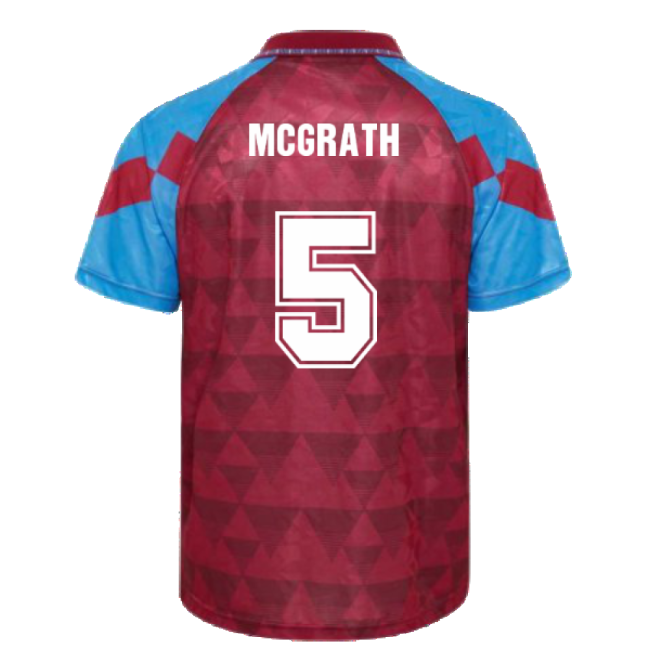 Score Draw Aston Villa 1990 Retro Football Shirt (McGrath 5)