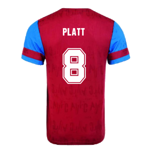 Score Draw Aston Villa 1992 Retro Football Shirt (Platt 8)