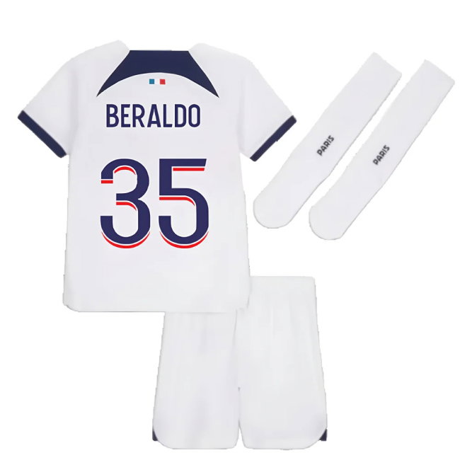 2023-2024 PSG Away Little Boys Mini Kit (Beraldo 35)