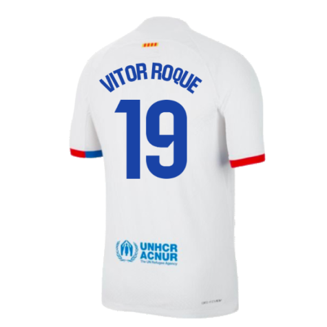 2023-2024 Barcelona Away Authentic Away Shirt (Vitor Roque 19)